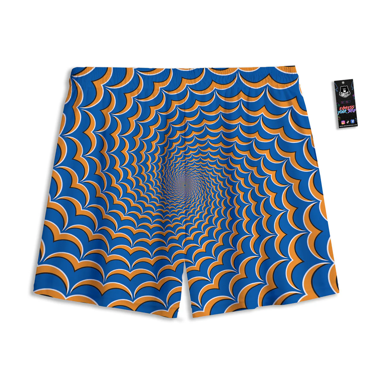 Optical Illusion Blue Expansion Moving Mesh Shorts - Image 2