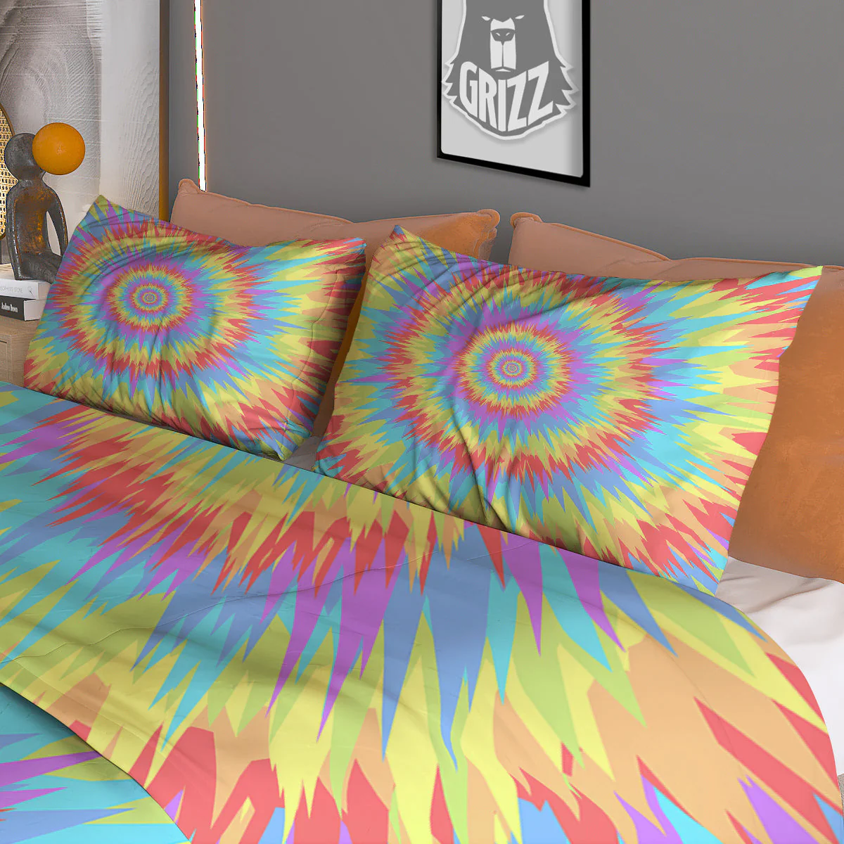 Optical Illusion Colorful Psychedelic Duvet Cover Bedding Set - Image 3