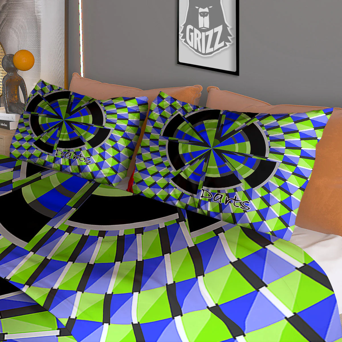 Optical Illusion Dartboard Moving Duvet Cover Bedding Set - Image 3