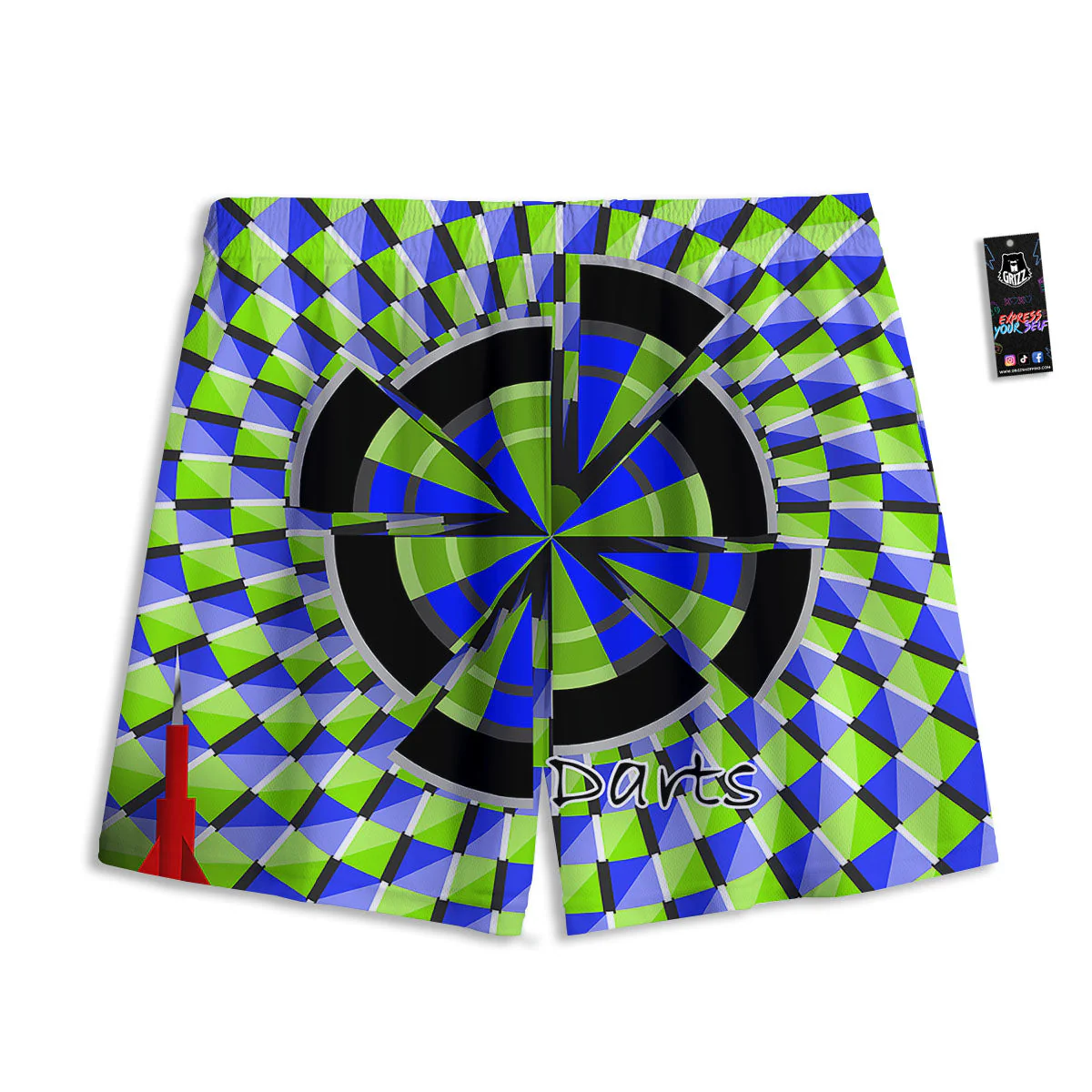 Optical Illusion Dartboard Moving Mesh Shorts - Image 2