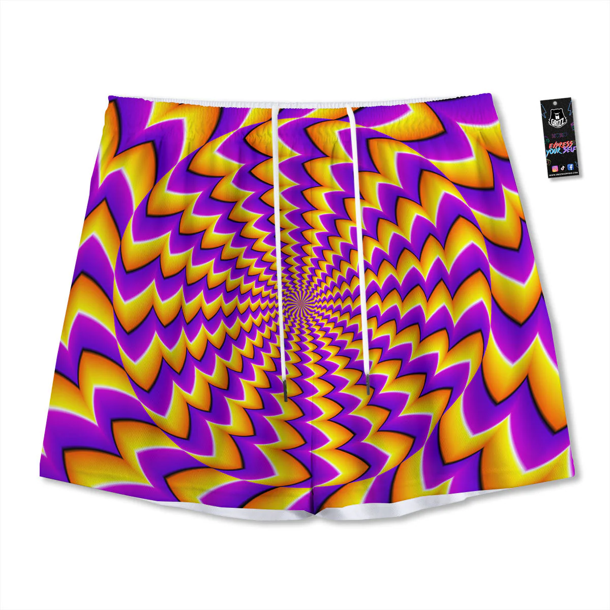 Optical Illusion Moving Dizzy Circle Mesh Shorts