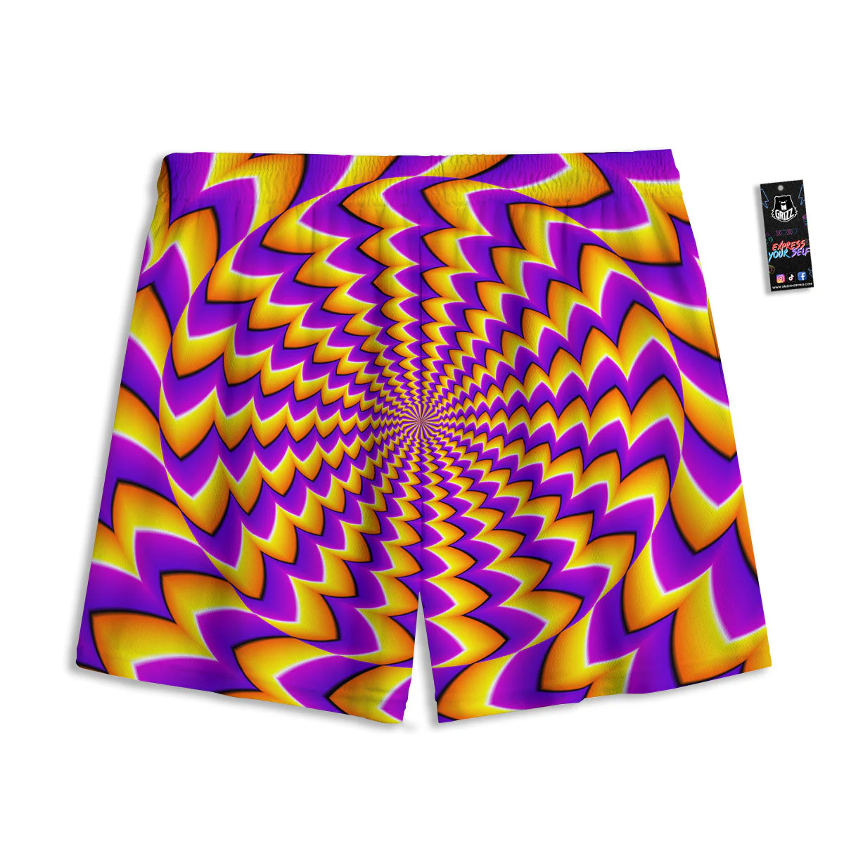 Optical Illusion Moving Dizzy Circle Mesh Shorts - Image 2