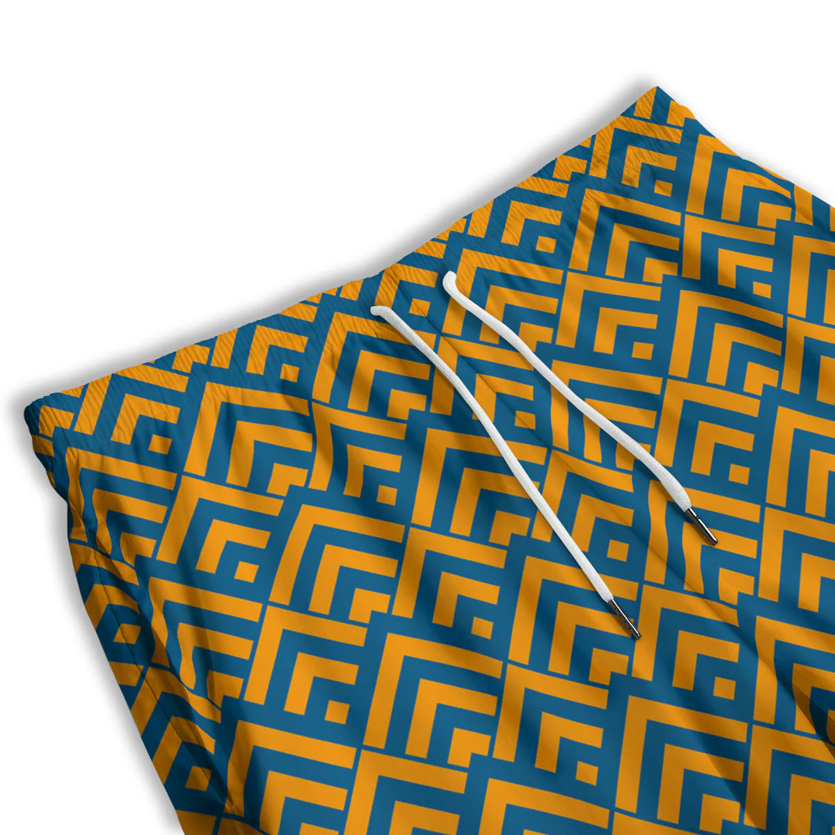 Orange And Blue Chevrons Print Pattern Men's Athletic Shorts - Image 3