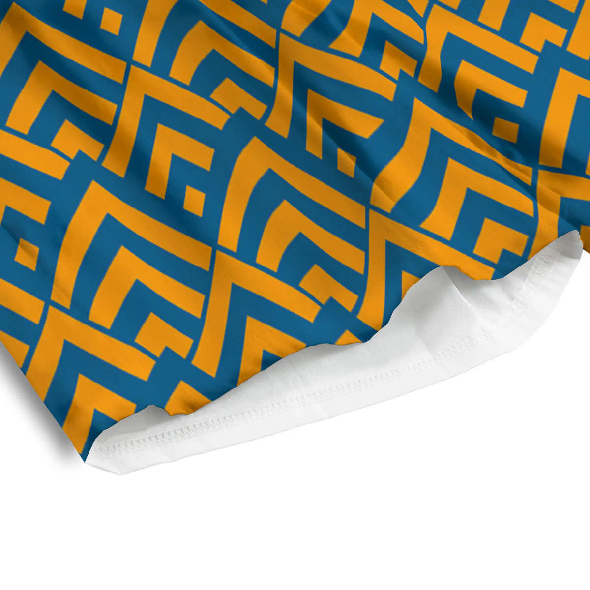 Orange And Blue Chevrons Print Pattern Men's Athletic Shorts - Image 4