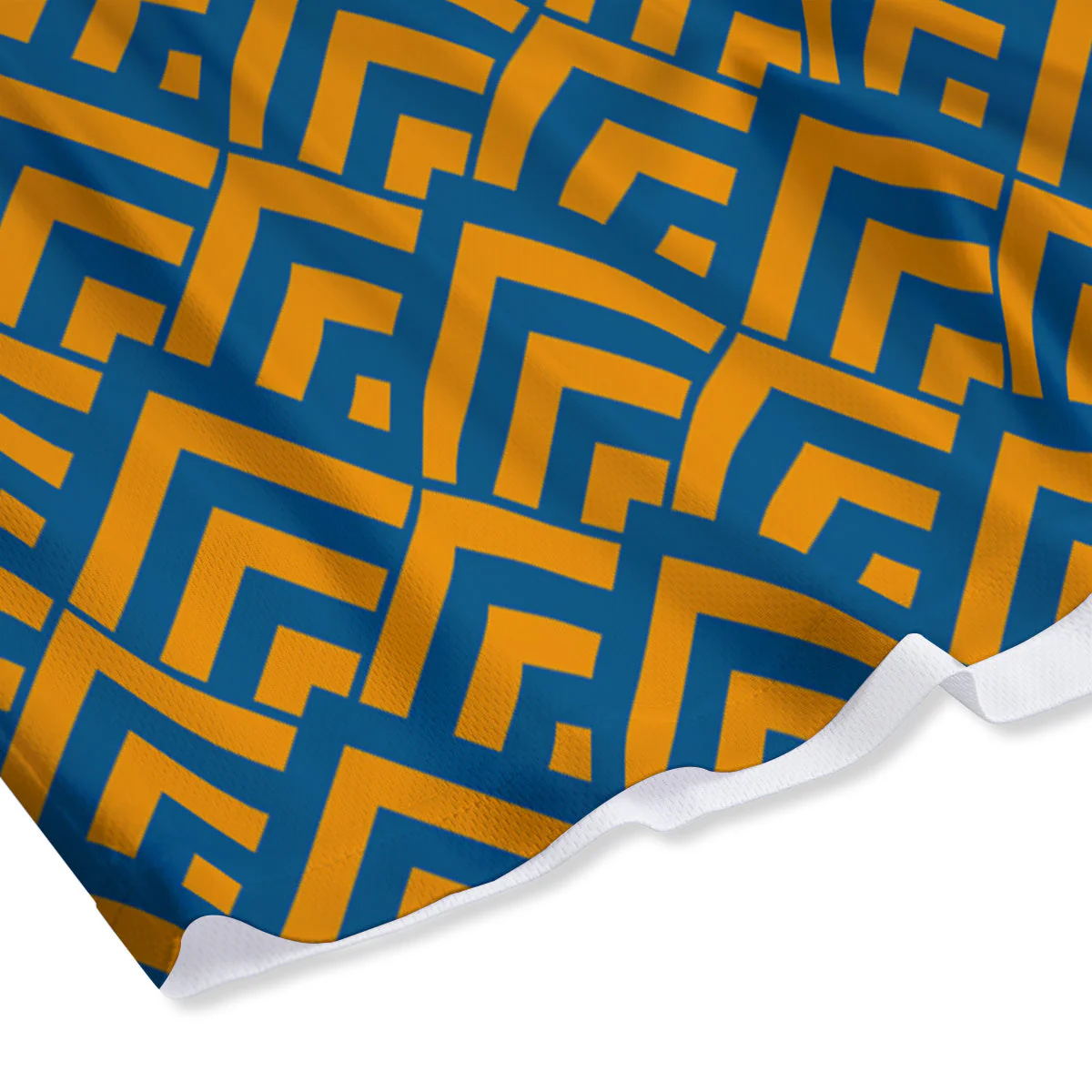 Orange And Blue Chevrons Print Pattern Mesh Shorts - Image 4