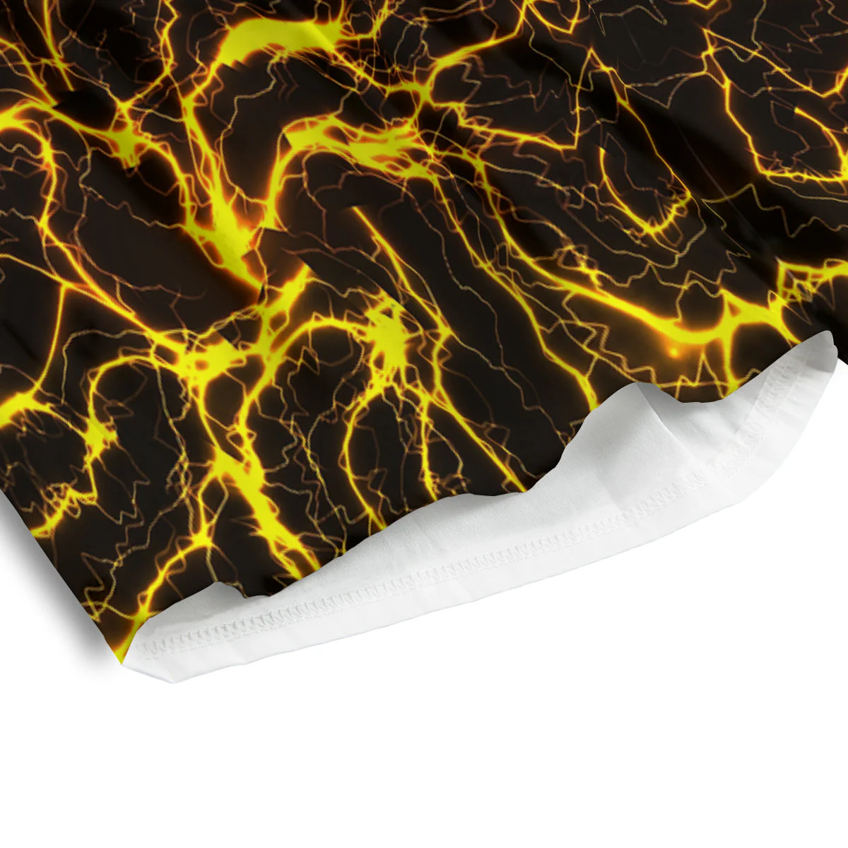 Orange And Gold Lightning Print Men's Athletic Shorts - Image 4