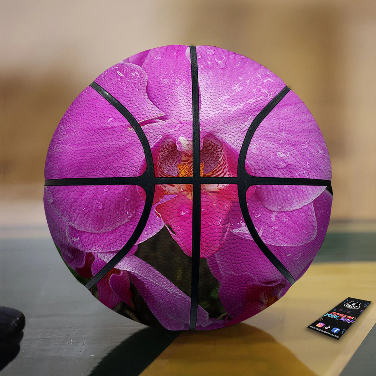 Orchid Flower Magenta Print Basketball