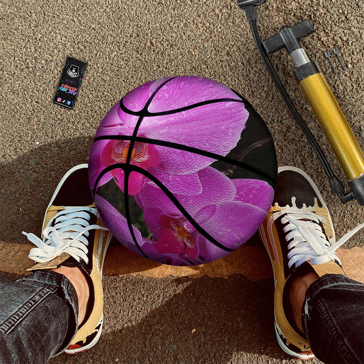Orchid Flower Magenta Print Basketball - Image 2