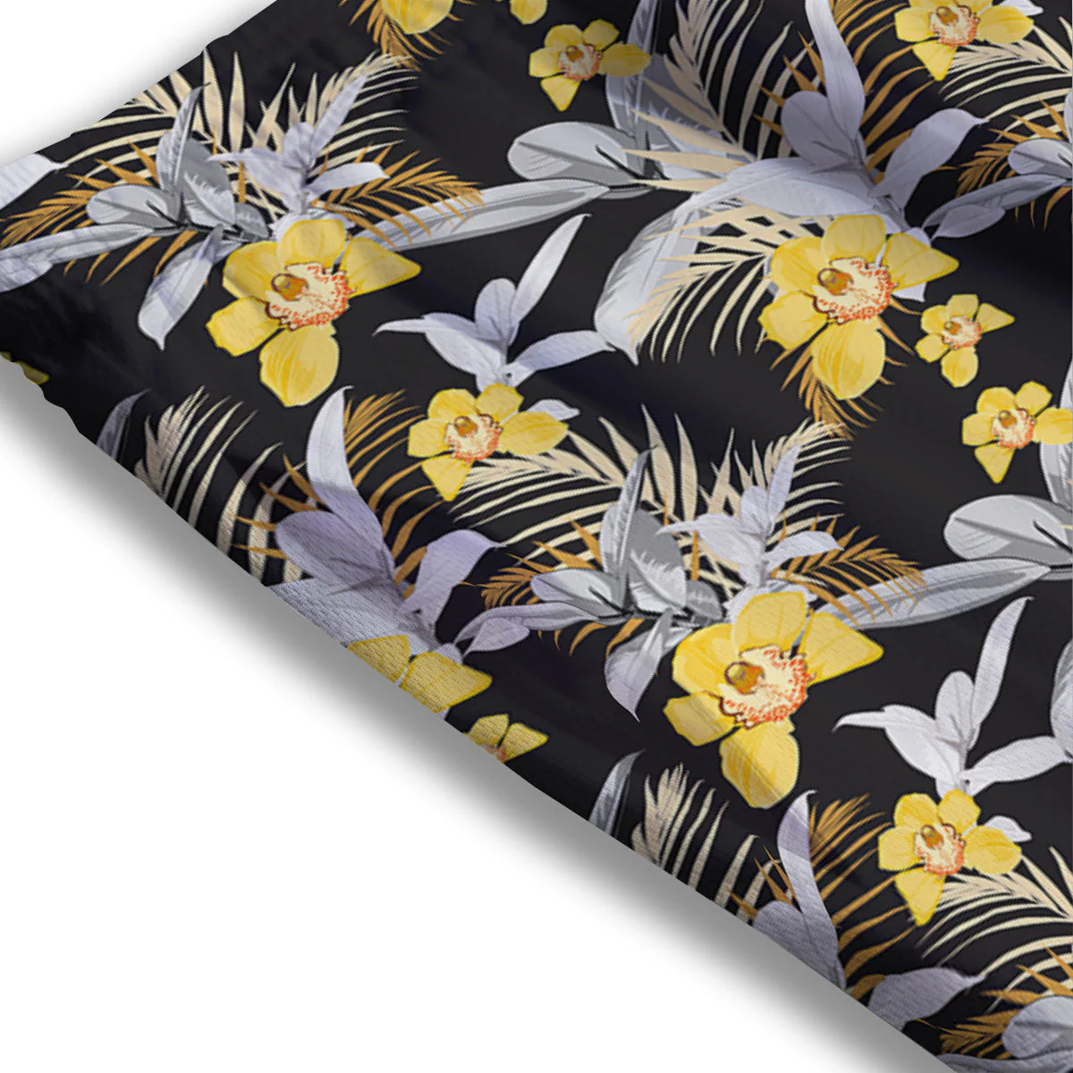 Orchid Yellow Print Pattern Mesh Shorts - Image 3