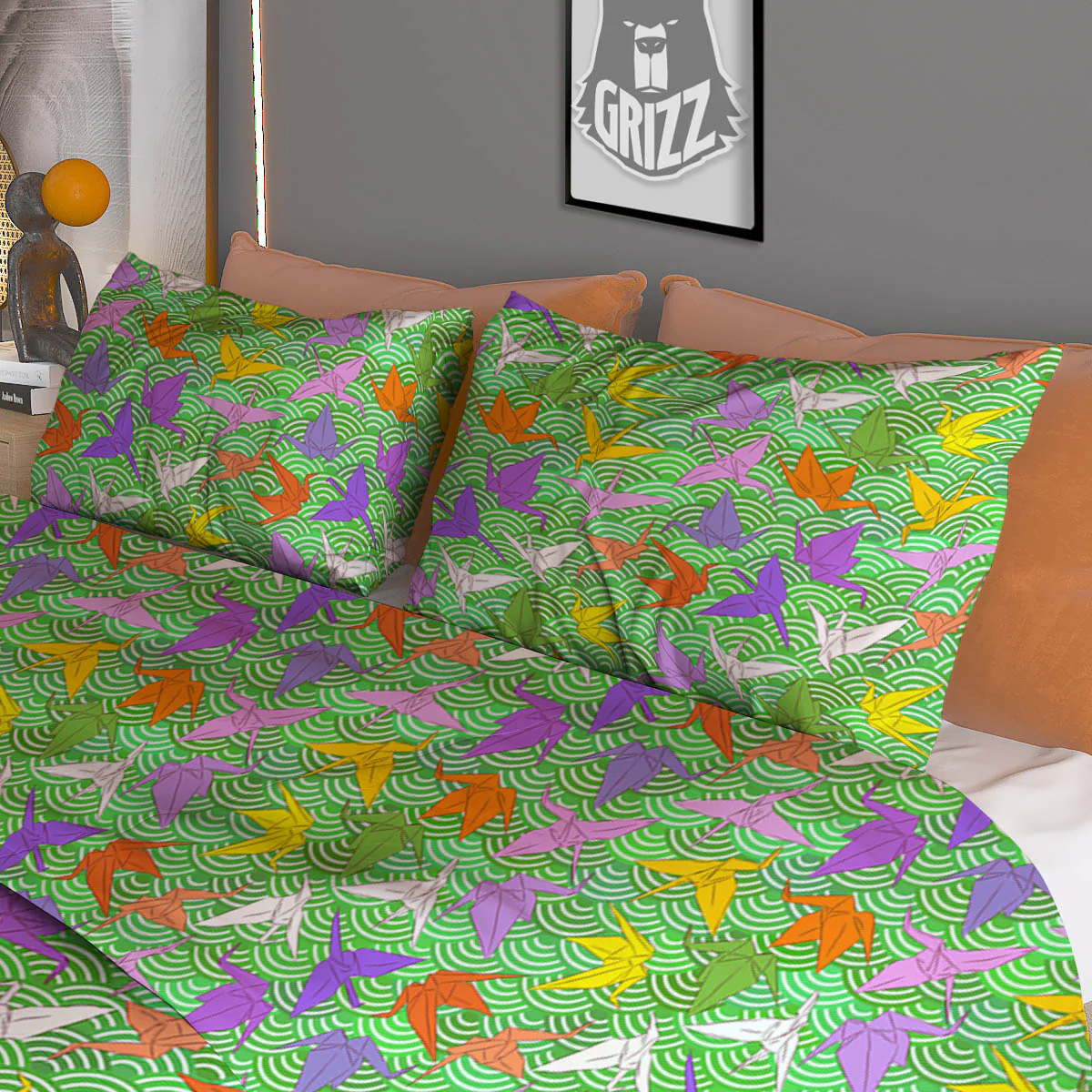 Origami Bird Colorful Print Pattern Duvet Cover Bedding Set - Image 3