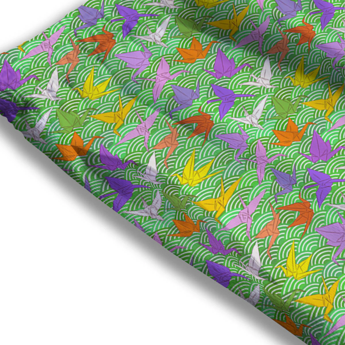 Origami Bird Colorful Print Pattern Mesh Shorts - Image 3