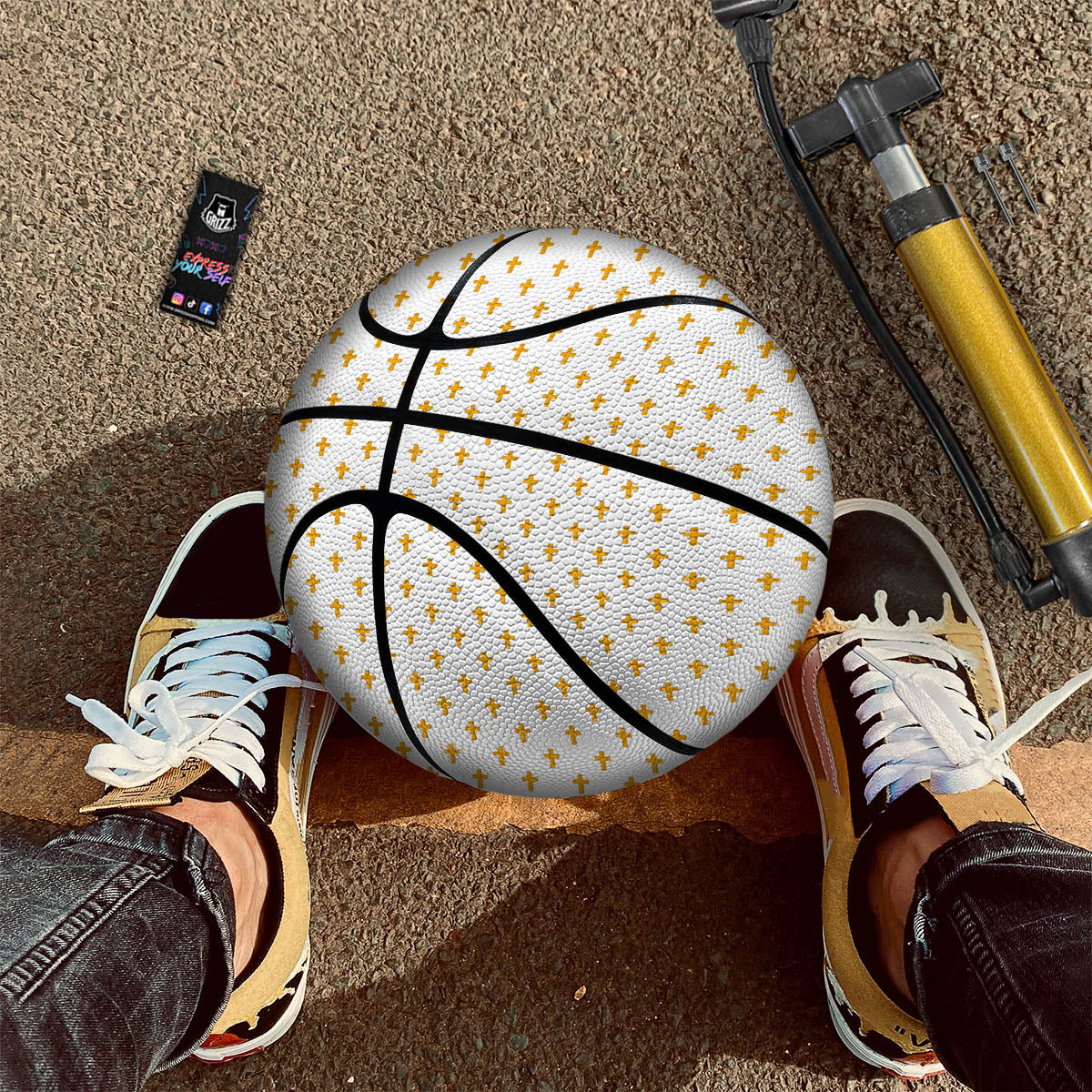 Orthodox Cross Print Pattern Basketball - Image 3