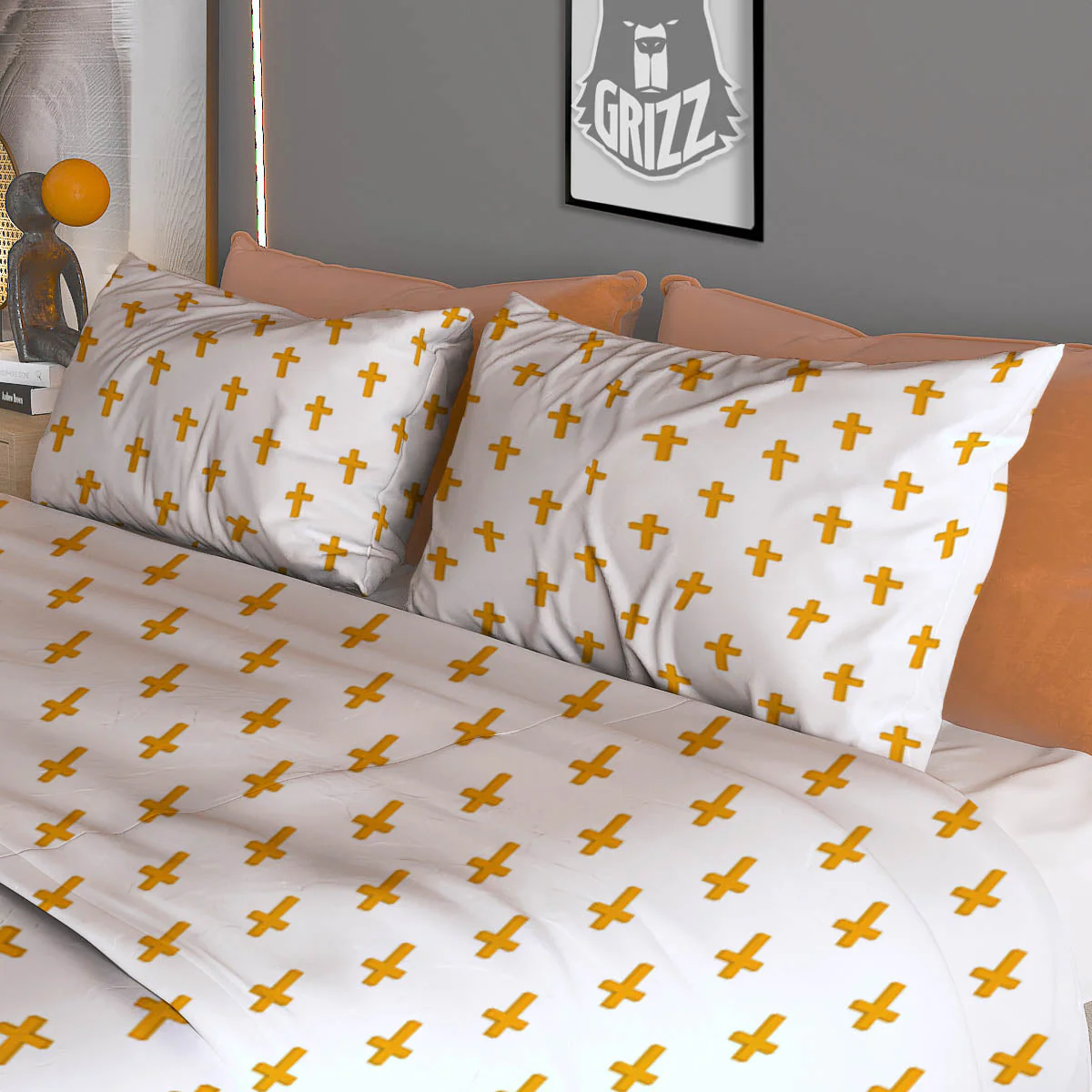 Orthodox Cross Print Pattern Duvet Cover Bedding Set - Image 3