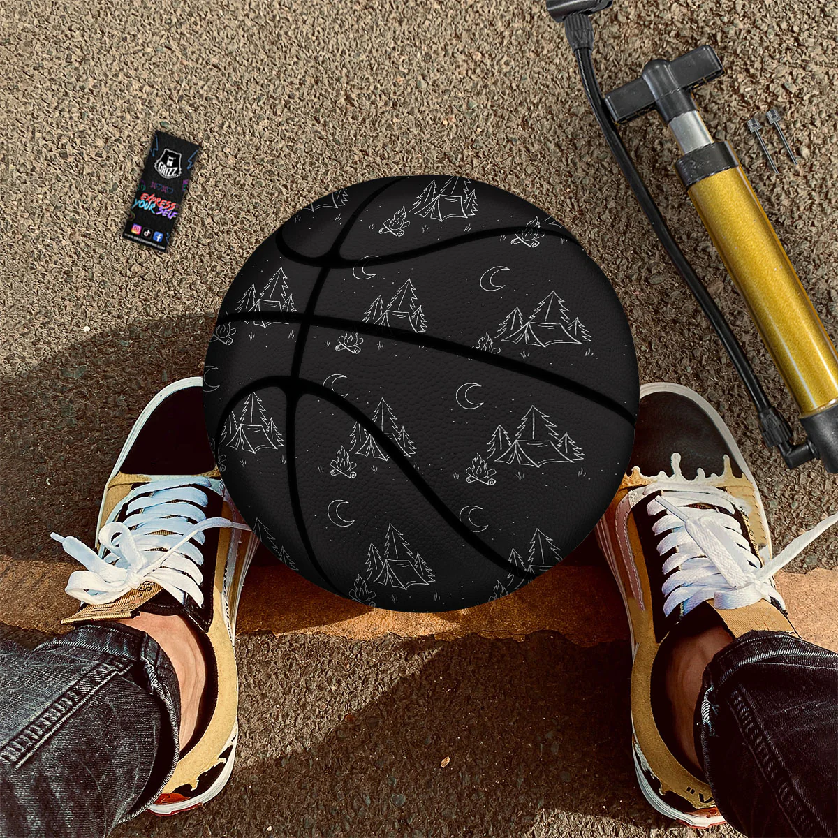Outdoor Camping Print Pattern Basketball - Image 2