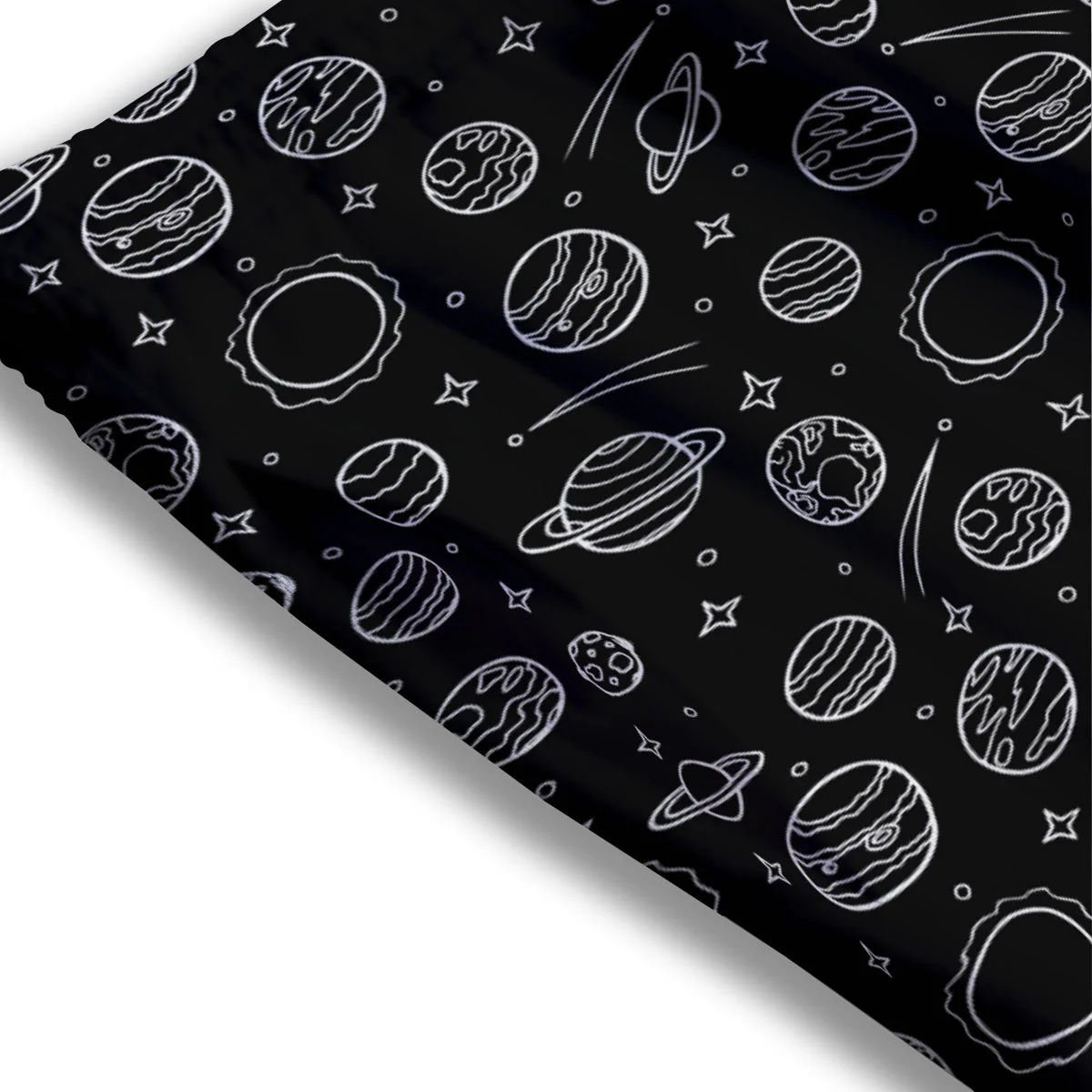 Outer Space Black White Galaxy Print Mesh Shorts - Image 3