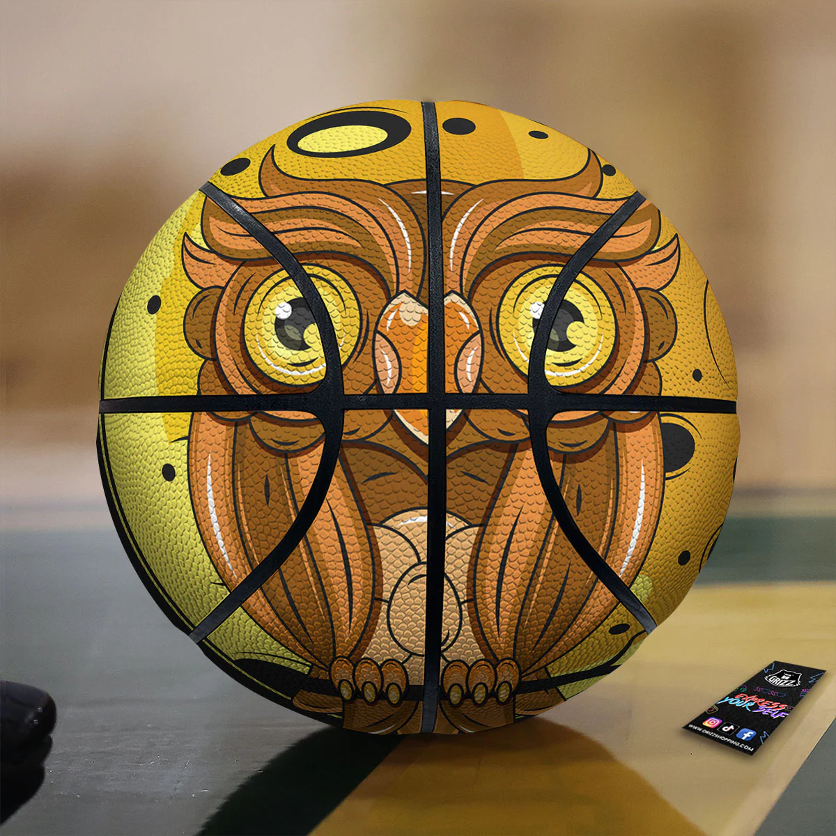 Owl At Night Print Basketball