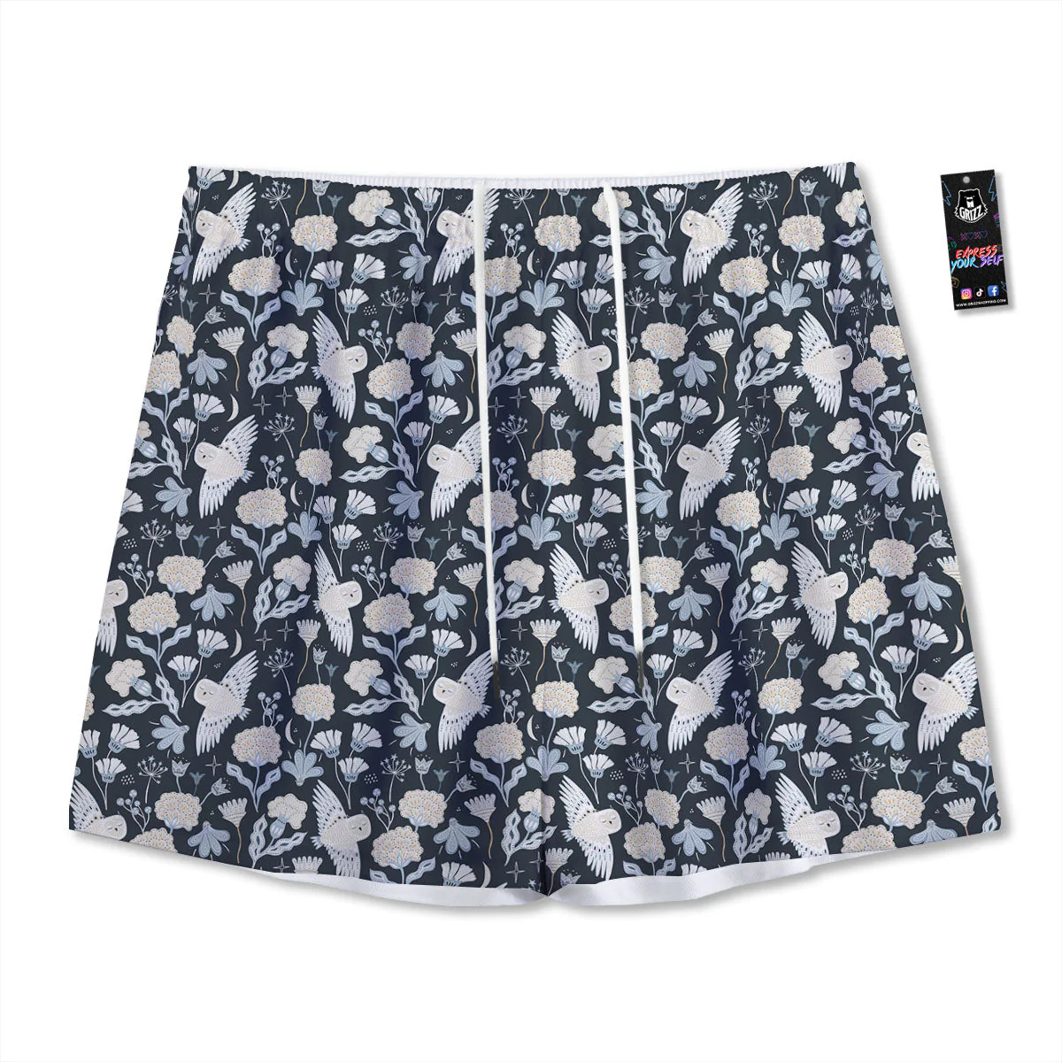 Owl Bohemian Print Pattern Mesh Shorts