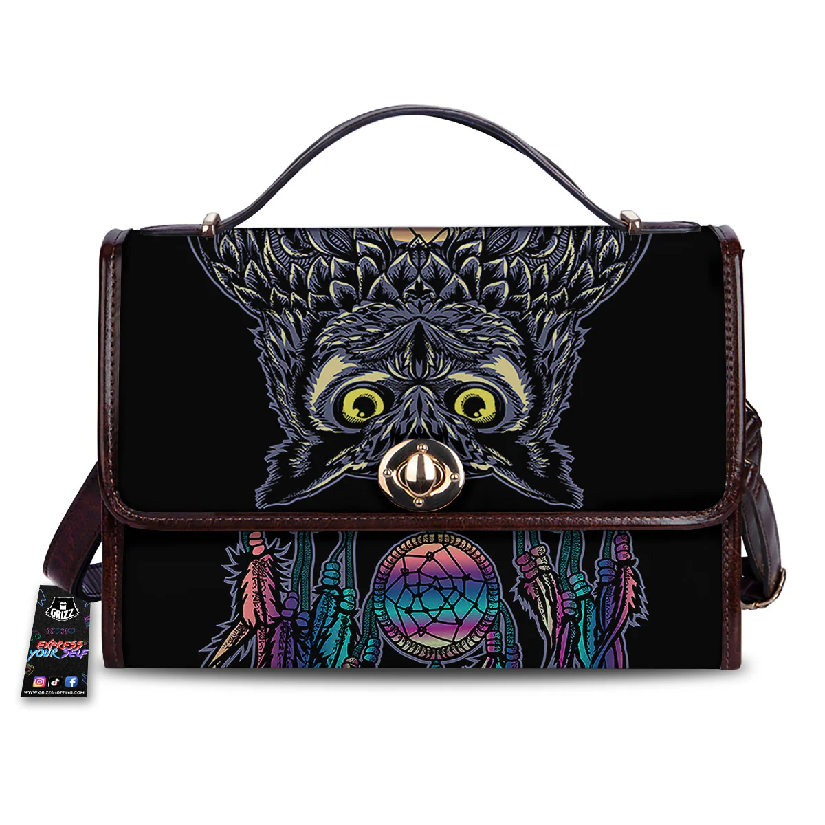 Owl With Dreamcatcher Print Women's Satchel Bag