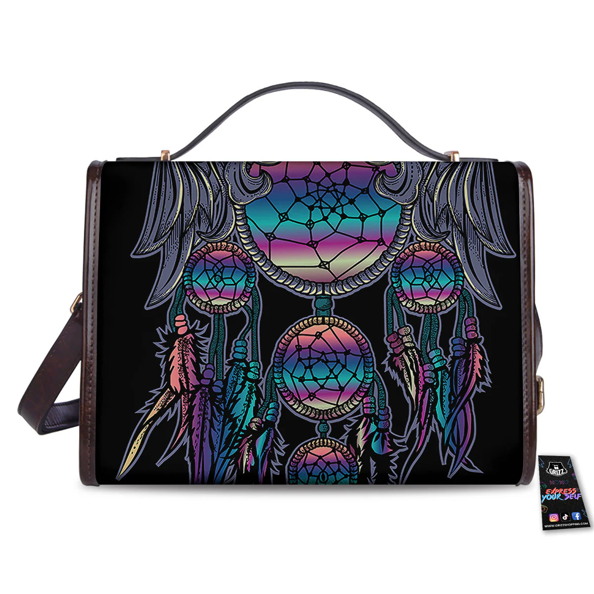 Owl With Dreamcatcher Print Women's Satchel Bag - Image 2