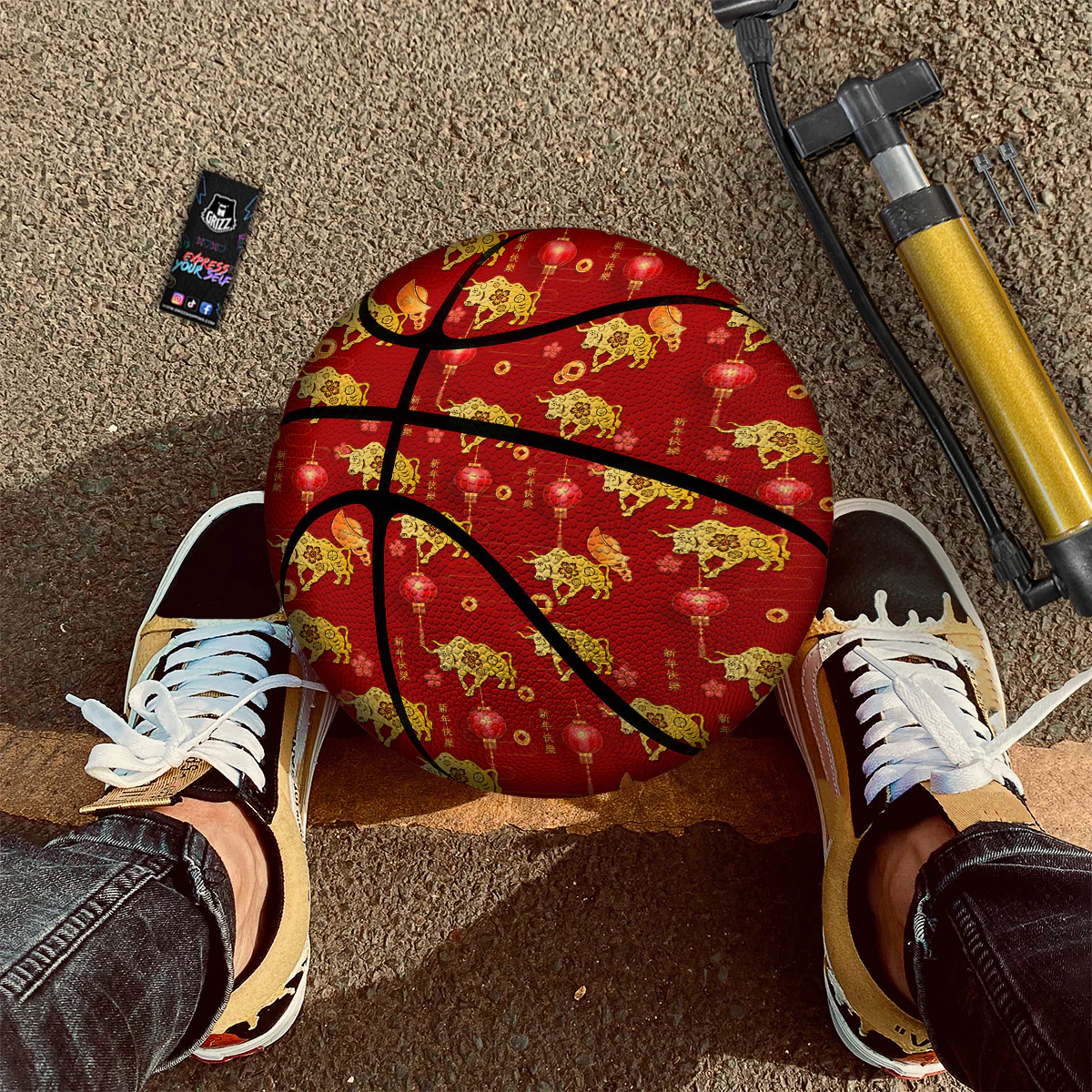 Ox And Chinese New Year Print Pattern Basketball - Image 2