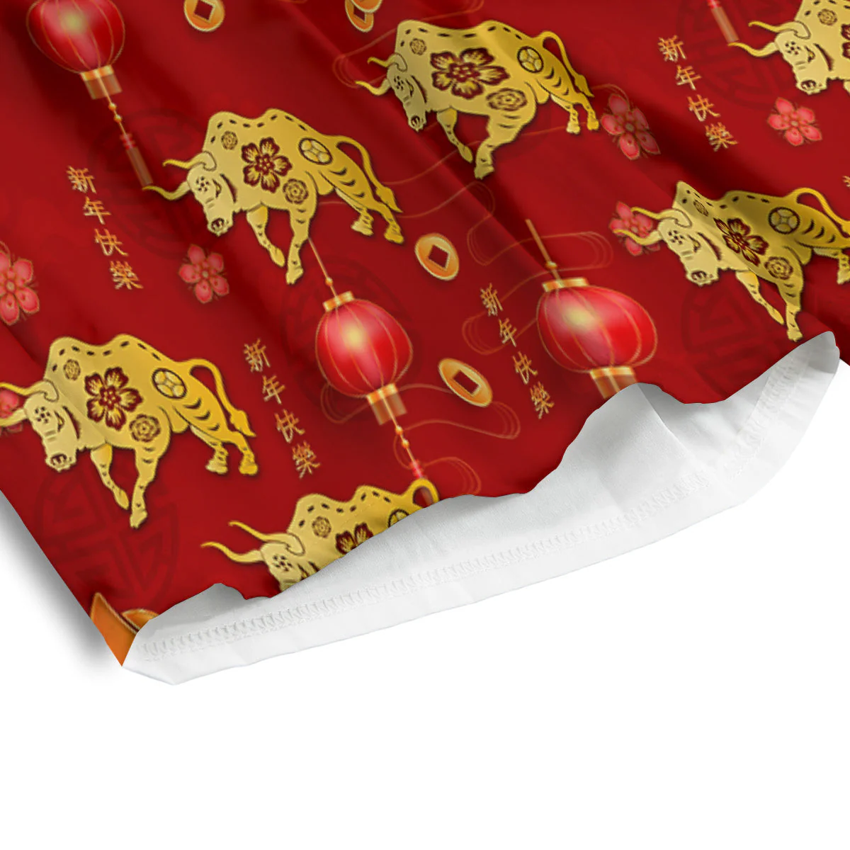 Ox And Chinese New Year Print Pattern Men's Athletic Shorts - Image 4