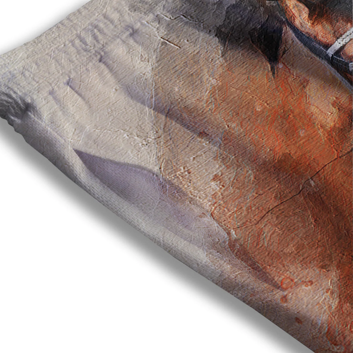 Painting Brown Horse Print Mesh Shorts - Image 3