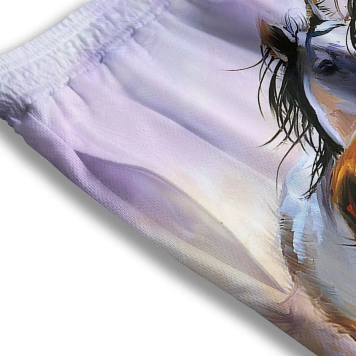 Painting Horse Vintage Print Mesh Shorts - Image 3