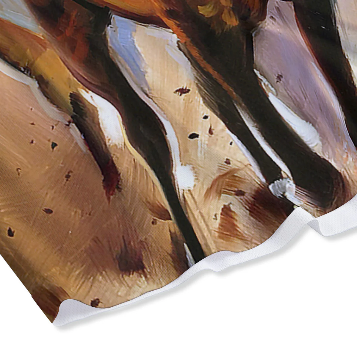 Painting Horse Vintage Print Mesh Shorts - Image 4