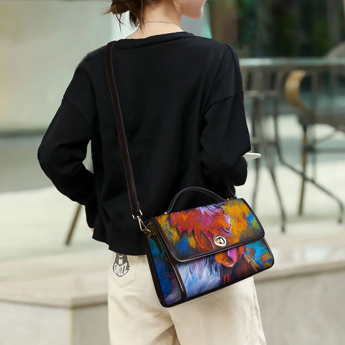 Painting Rooster Print Women's Satchel Bag - Image 3