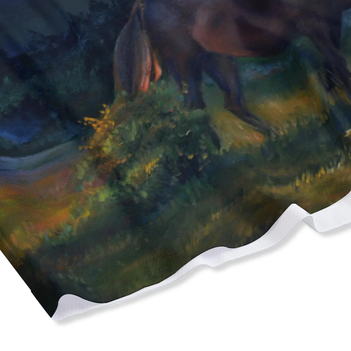 Painting Sunset Horse Print Mesh Shorts - Image 4