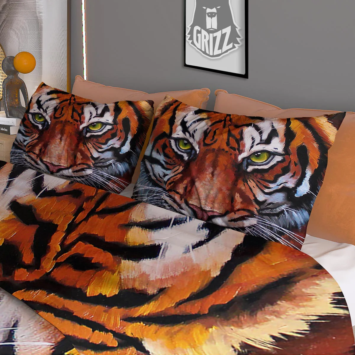 Painting Tiger Print Duvet Cover Bedding Set - Image 3