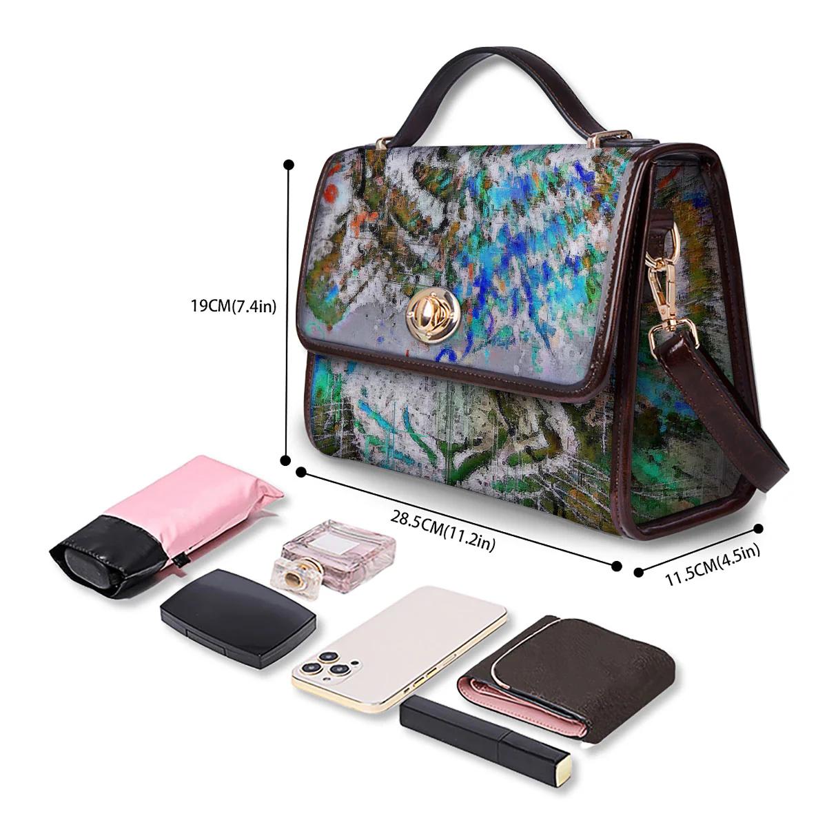 Painting White Tiger Print Women's Satchel Bag - Image 4