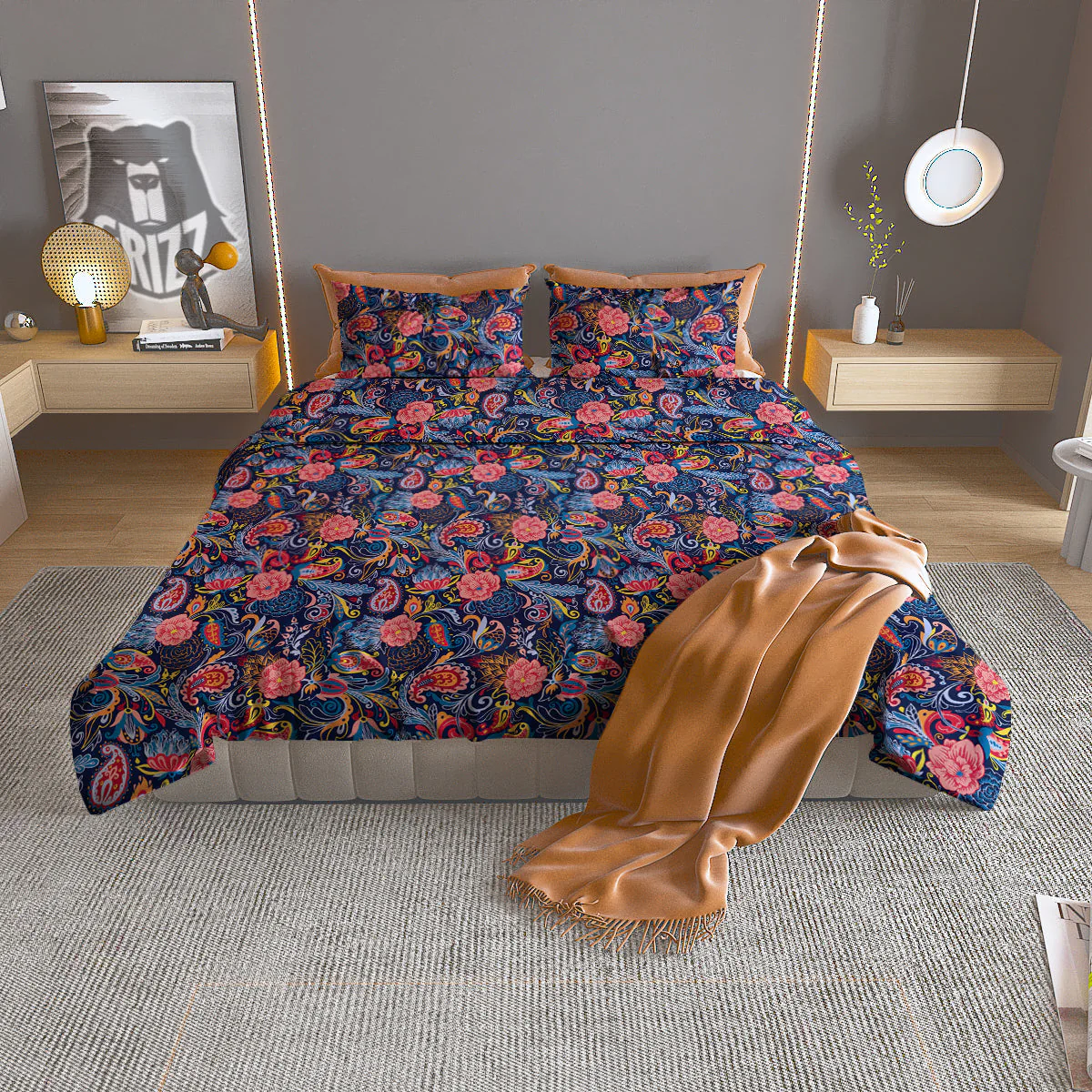 Paisley Art Print Pattern Duvet Cover Bedding Set