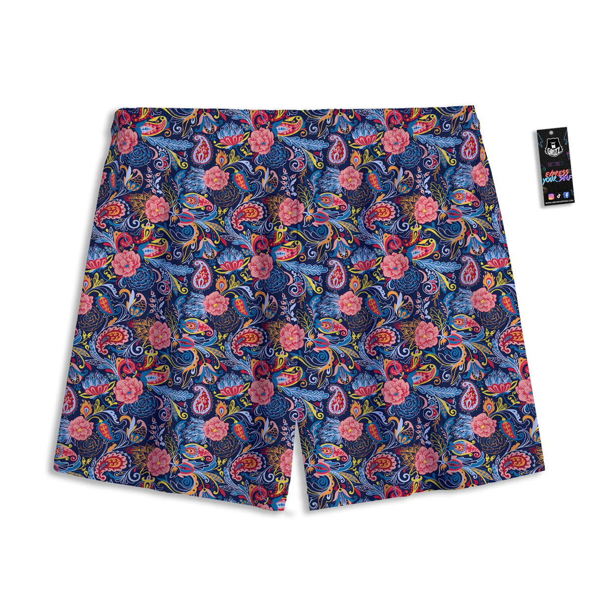 Paisley Art Print Pattern Mesh Shorts - Image 2