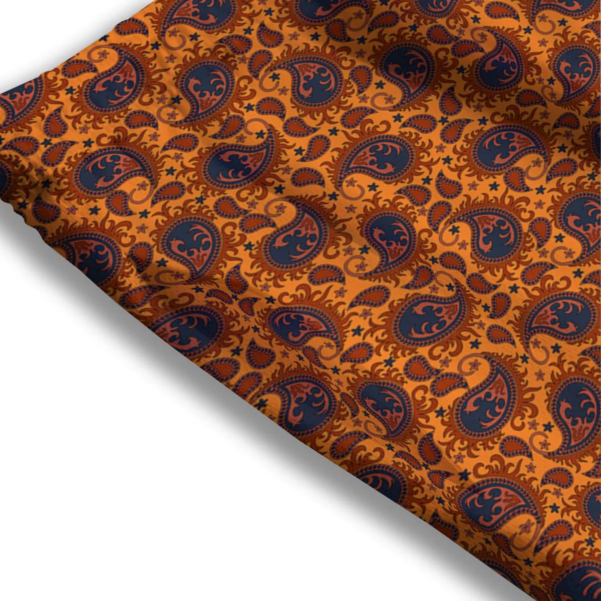 Paisley Bandana Orange Print Mesh Shorts - Image 3