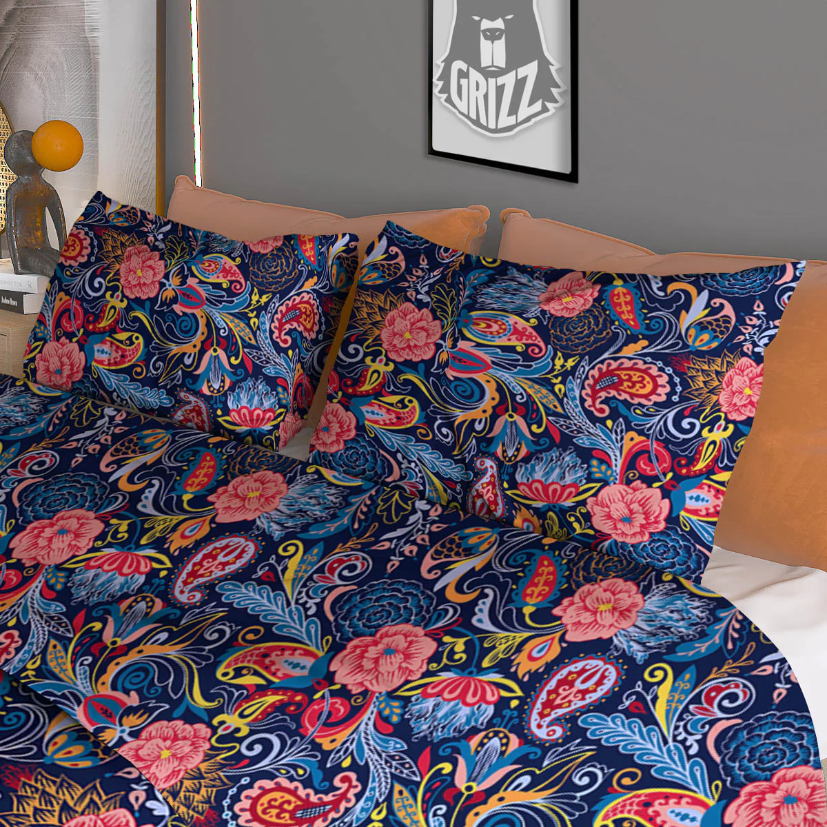Paisley Blue Print Pattern Duvet Cover Bedding Set - Image 3