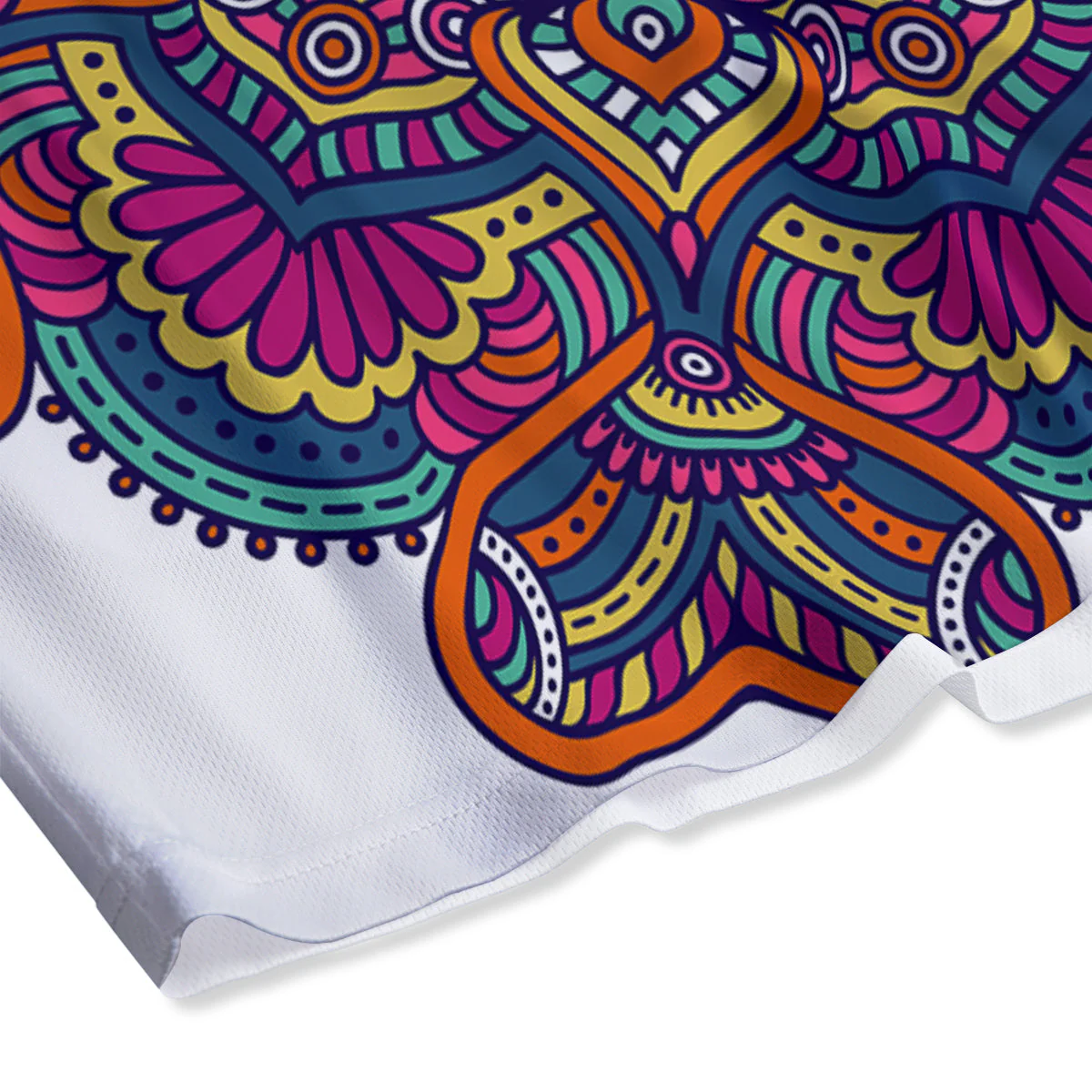 Paisley Boho Colorful Print Mesh Shorts - Image 4