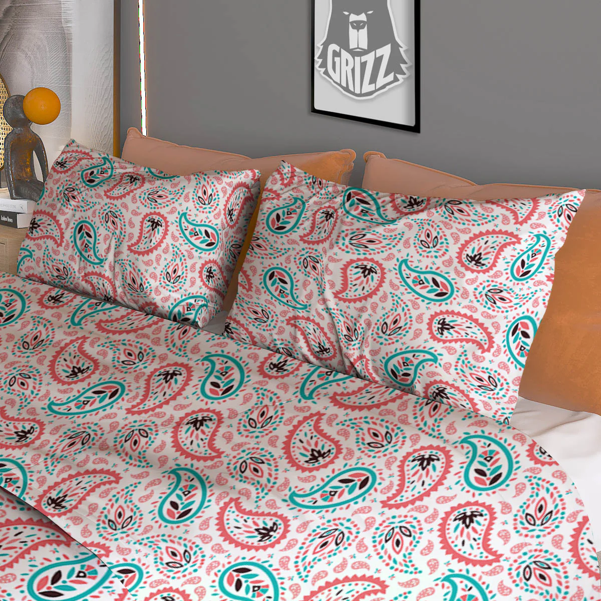 Paisley Boho Colorful Print Pattern Duvet Cover Bedding Set - Image 3