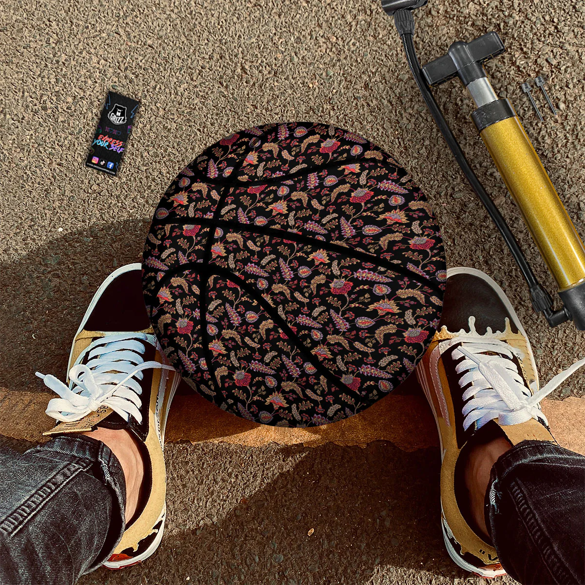 Paisley Boho Print Pattern Basketball - Image 2