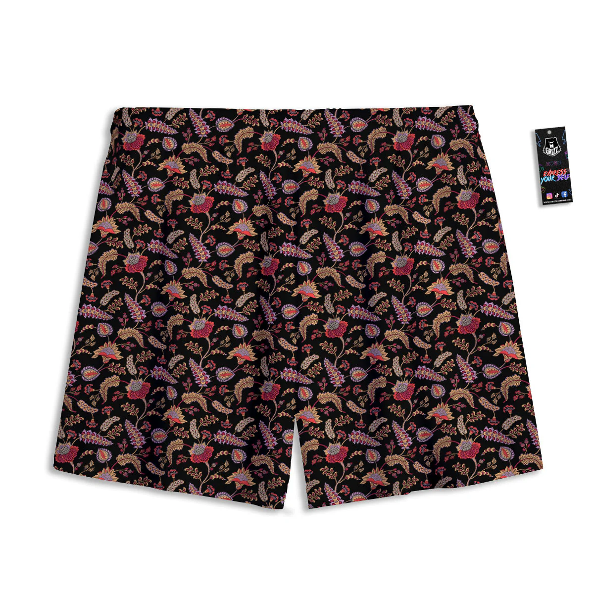 Paisley Boho Print Pattern Mesh Shorts - Image 2