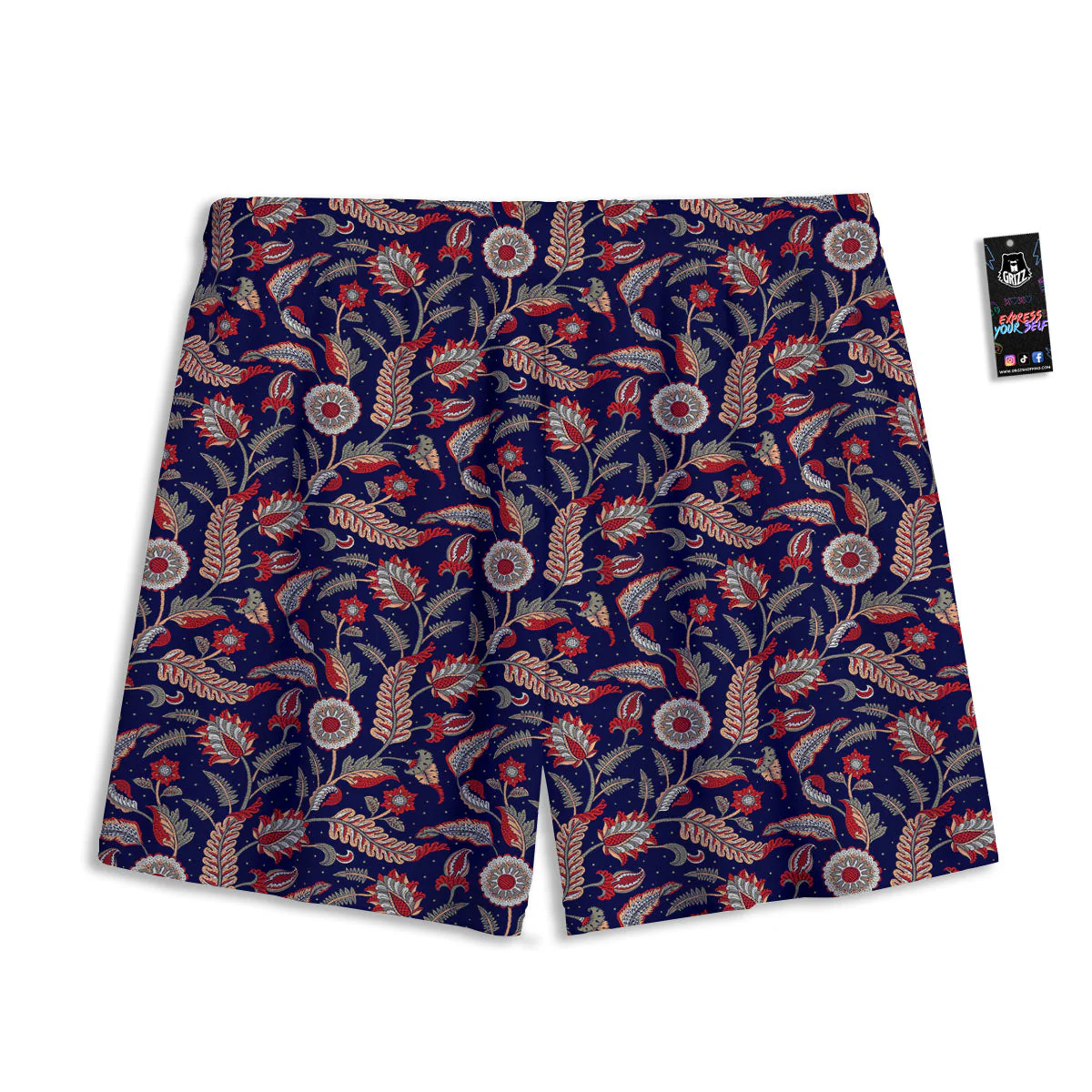 Paisley Indian Print Pattern Mesh Shorts - Image 2