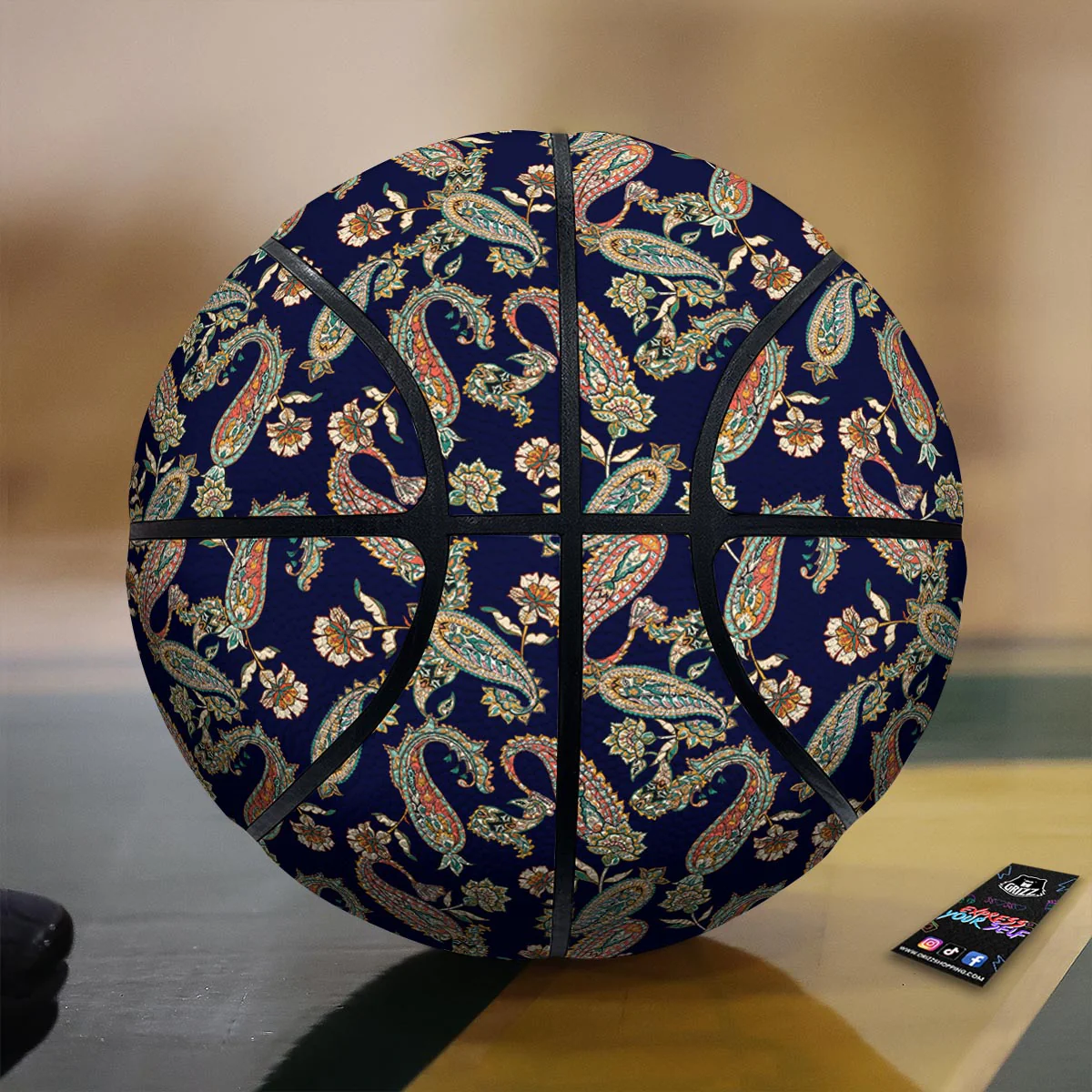 Paisley Retro Print Pattern Basketball