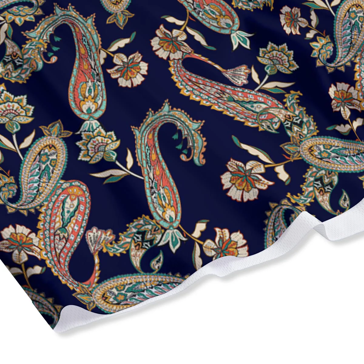 Paisley Retro Print Pattern Mesh Shorts - Image 4