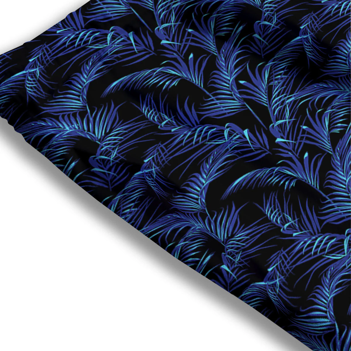 Palm Leaf Dark Tropical Print Pattern Mesh Shorts - Image 3