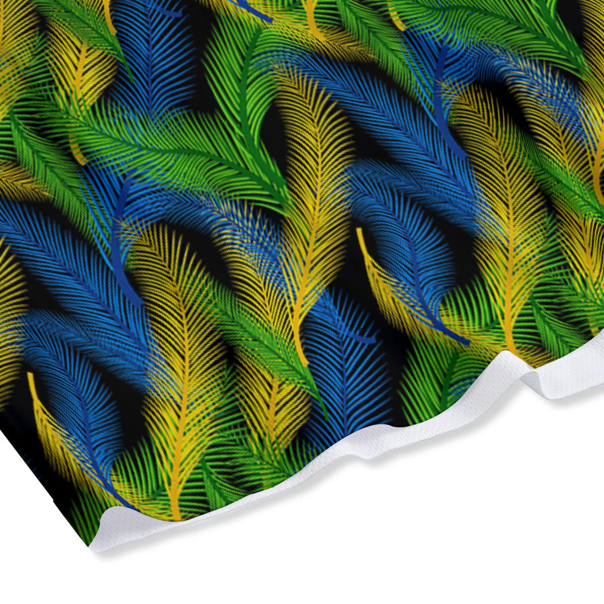 Palm Leaf Mardi Gras Print Pattern Mesh Shorts - Image 4