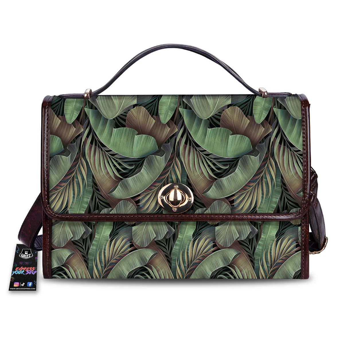 Palm Leaf Tropical Banana Print Pattern Women's Satchel Bag