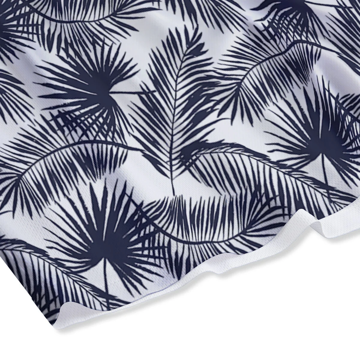 Palm Leaves White And Black Print Mesh Shorts - Image 4