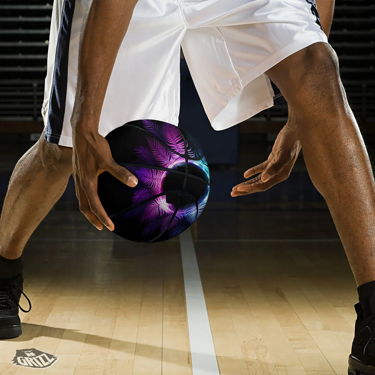 Palm Tree EDM Beach Print Basketball - Image 3