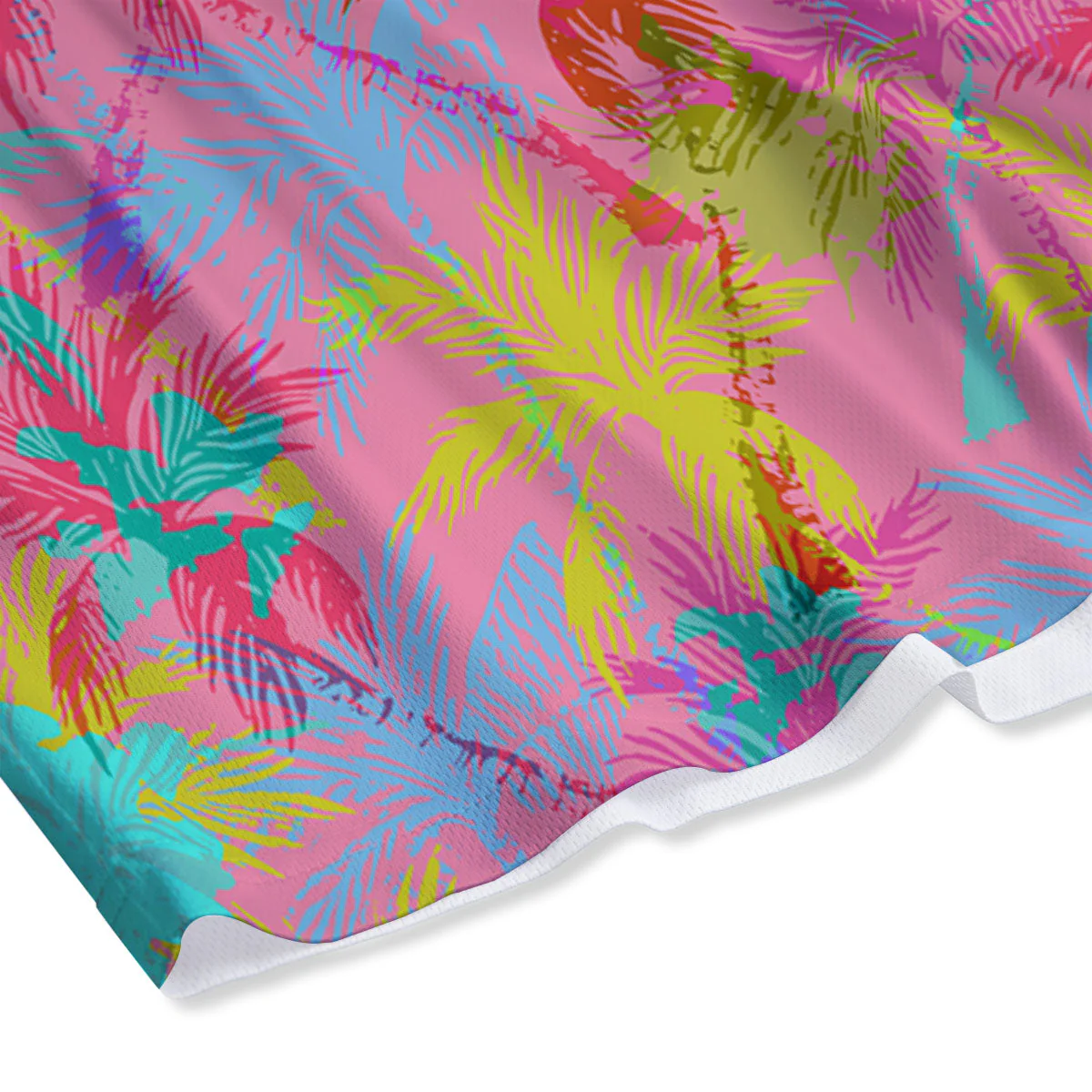 Palm Tree Rainbow Print Pattern Mesh Shorts - Image 4