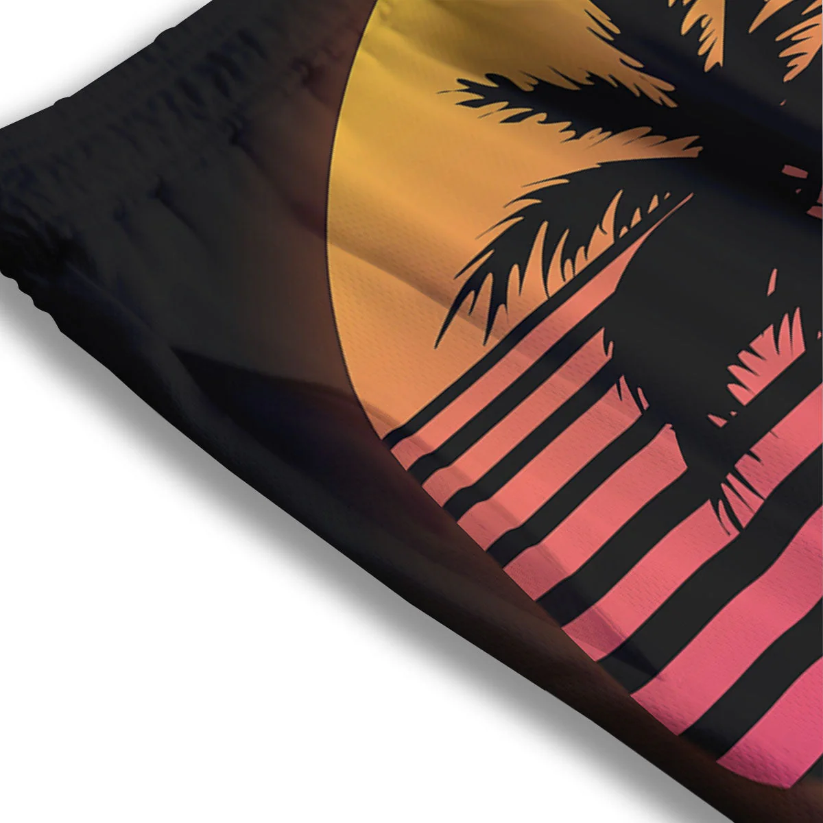 Palm Trees And Night Sunset Sky Print Mesh Shorts - Image 3